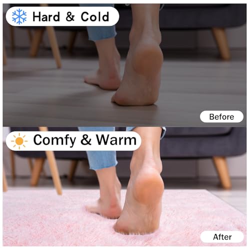 Ultra Soft Fluffy Pink Rugs for Bedroom 4x6 Feet