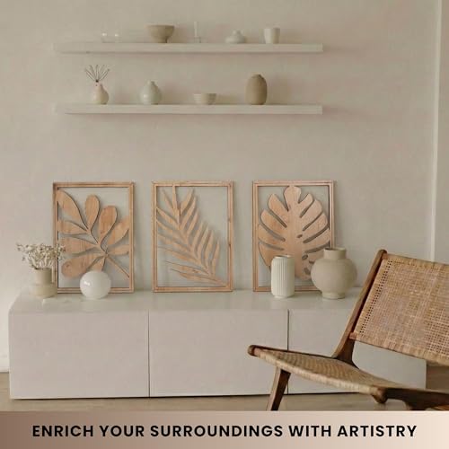 Modern Wooden Wall Sculptures (3 Count)