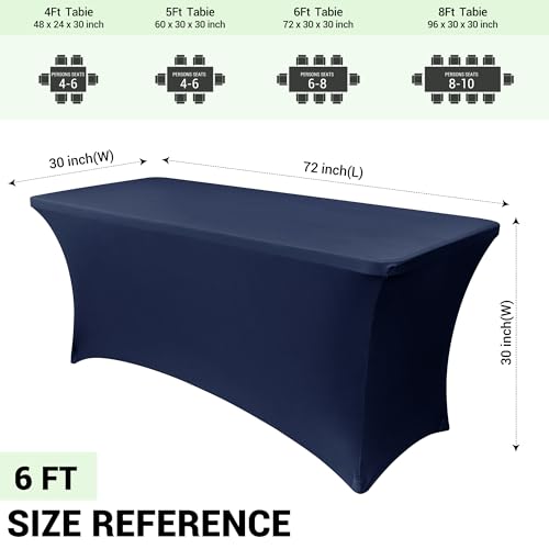 6ft Stretch Spandex Table Cover (2 Count)