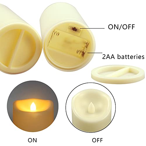 Outdoor Battery Operated Flameless LED Pillar Candles Remote D3”xH5” 2 Pack (2 Count)