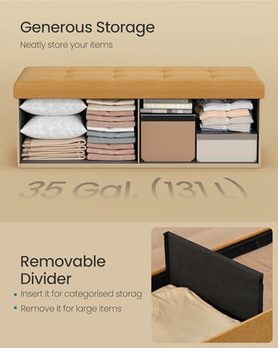 43.3 Inches Folding Storage Ottoman Bench