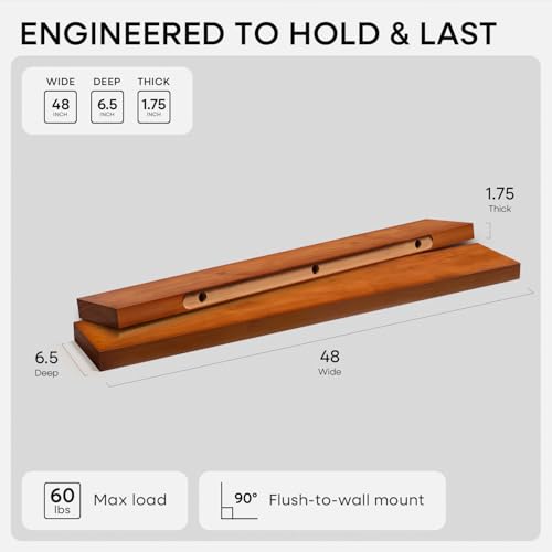 48 Inch Floating Shelves (3 Count)