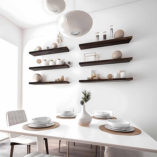 Wood Floating Shelves for Wall Decor (4 Count)
