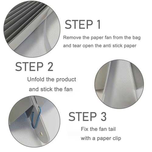 Gray Party Decorations 8in Hanging Paper Fans DIY Set 10Pcs (30 Count)