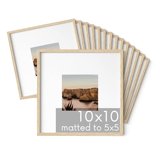 Beige Oak Wood 10x10 Picture Frames (15 Count)
