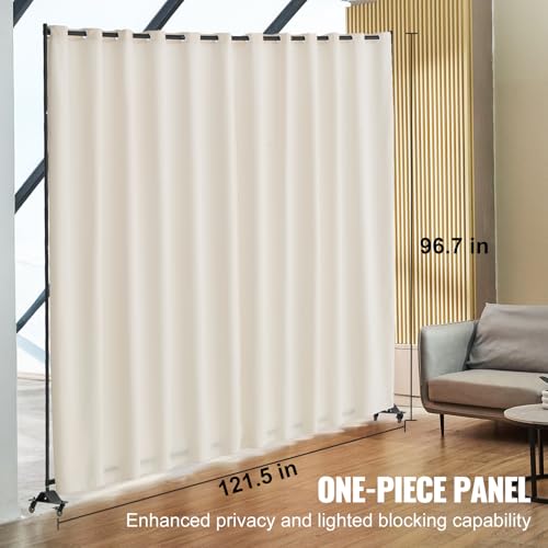 Room Divider Portable Panel Room Divider with Wheels Curtain Divider Stand