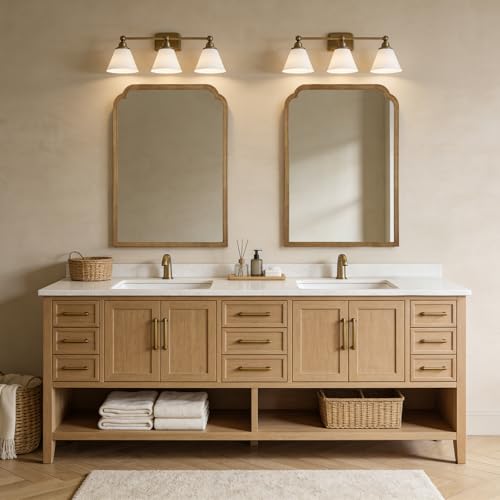 28" x 40" Wood Bathroom Mirror for Wall Mounted