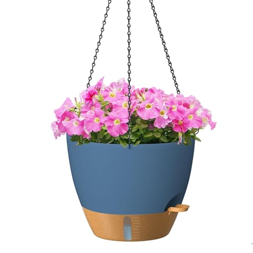 12 Inch Large Self Watering Hanging Planters for Indoor Outdoor Plants