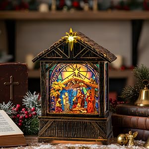 Christmas Snow Globe Lantern Indoor Decor