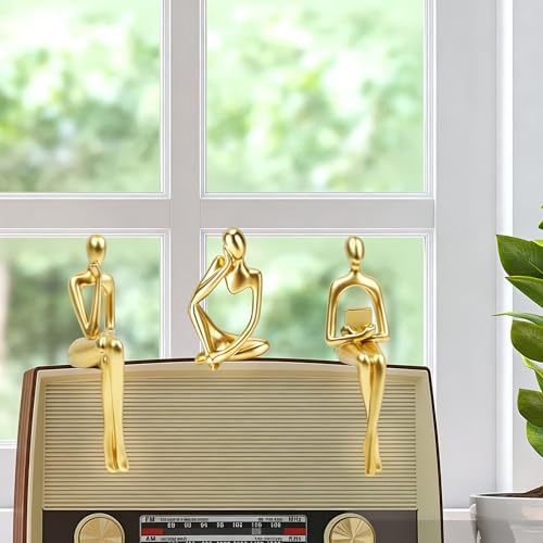 Gold Home Decor Thinker Statue Accents (3 Count)