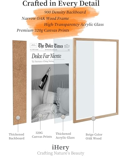 12x16in Dolce Far Niente Framed Newspaper Wall Art