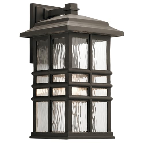 Beacon Square 17.5" 1 Light Outdoor Wall Light with Clear Hammered Glass in Olde Bronze®