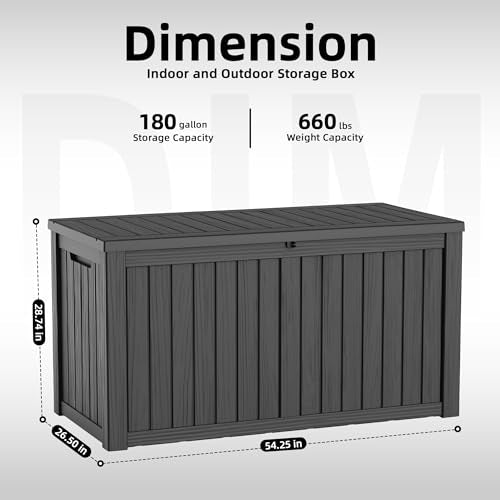 180 Gallon Deck Boxes Outdoor Waterproof