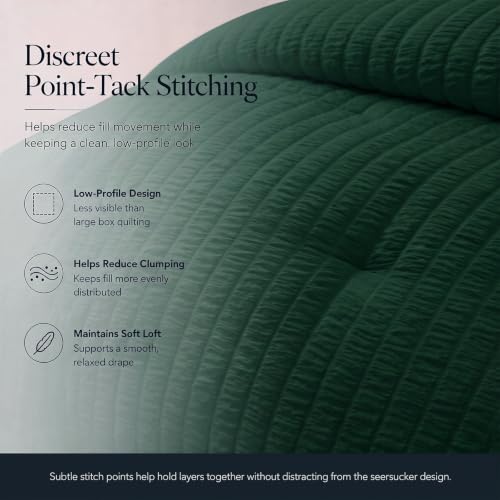 California King Comforter Set Emerald Green Seersucker Bed in a Bag