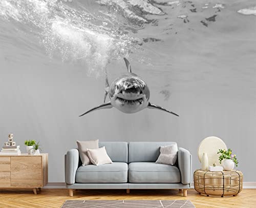 Shark wall Mural Wallpaper for Bedroom 103" x 69" (49 Sq Ft)