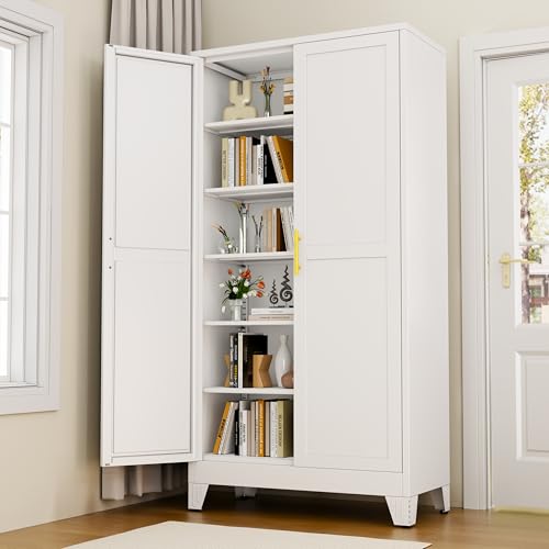 White Metal Storage Cabinet