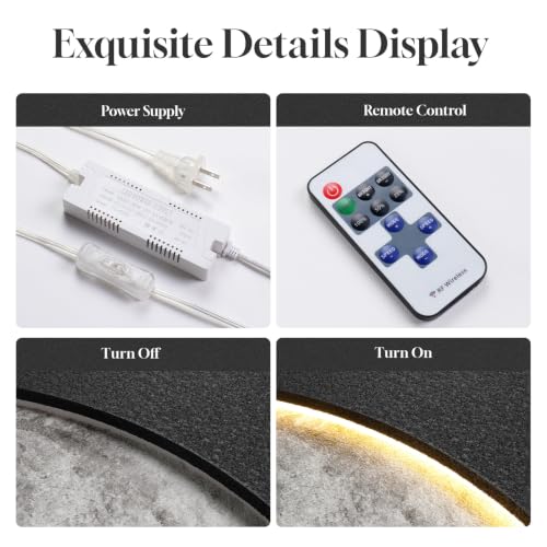 Large 3D LED Moon Wall Art