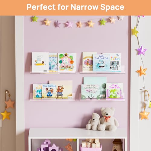 4 Pcs 15" Acrylic Shelves for Wall Storage and Organizer (4 Count)