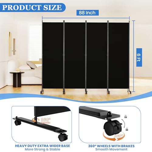 Room Divider Privacy Screens (4 Count)