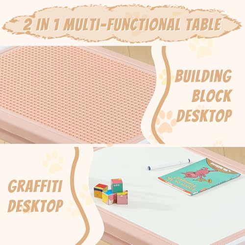 Multi Functional Kids Table and 2 Chairs Set (3 Count)
