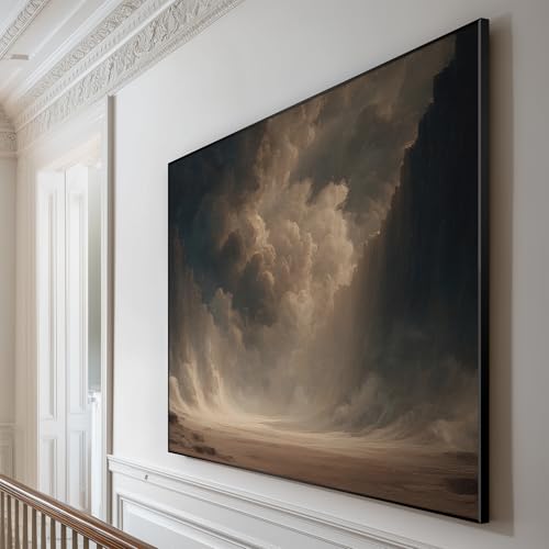 60"x72" Extra Large Framed Wall Art Dramatic Canyon Storm Cloudscape Illustration for Home Living Room Bedroom Decor