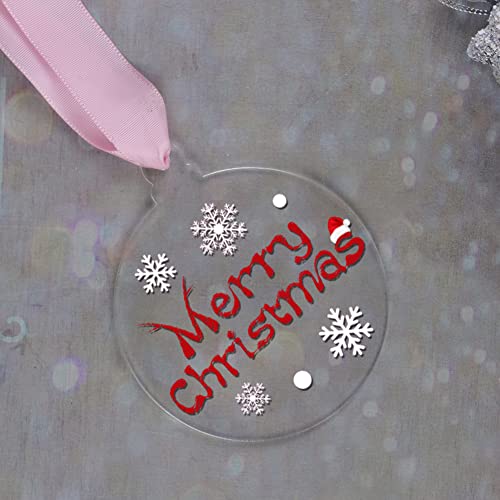 20Pcs 4 Inch Clear Acrylic Christmas Ornaments Blank 2025 Unfinished Round Acrylic Christmas Ornaments for DIY Craft Hanging Ornaments for Christmas Tree Decoration Xmas Day Home Party Decorations (20 Count)