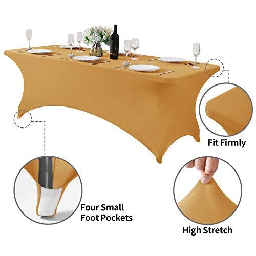 Spandex Table Cover for 8FT or 4ft or 6ft Table Universal Fitted Stretch Tablecloth for Party