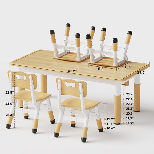 Height Adjustable Toddler Table and 4 Chairs Set