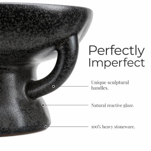 Stoneware Bowl with Handle and Base