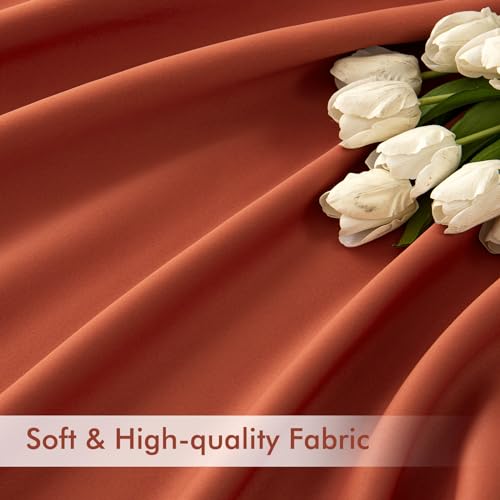 Fall Burnt Orange Back Tab Blackout Curtains 52"x102" Length 2 Panel (2 Count)