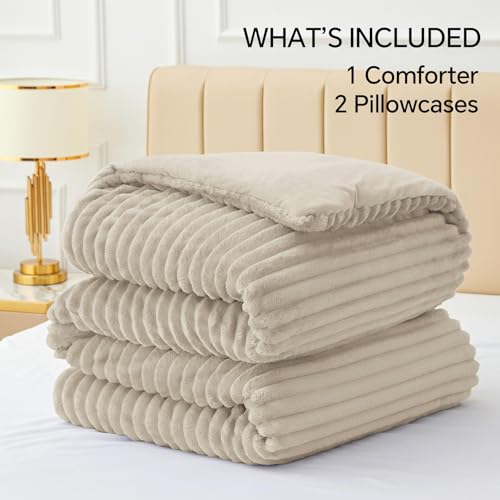 Fleece Oversized Queen Comforter Set