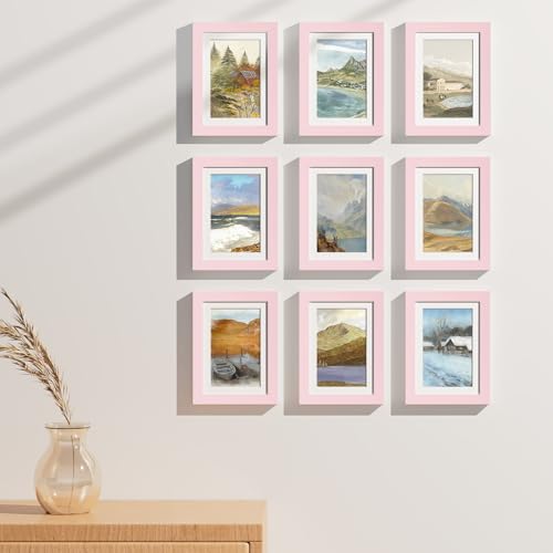 5x7 Picture Frames Set of 9 for Wall or Tabletop Display (9 Count)