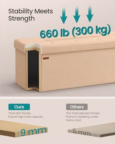 43.3 Inches Folding Storage Ottoman Bench