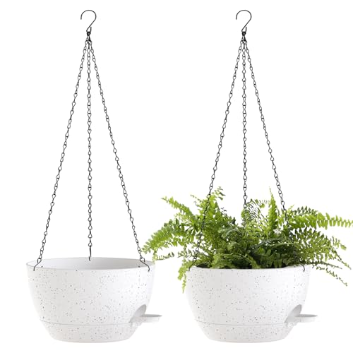 12 Inch Hanging Baskets 2 PC with Chains (2 Count)