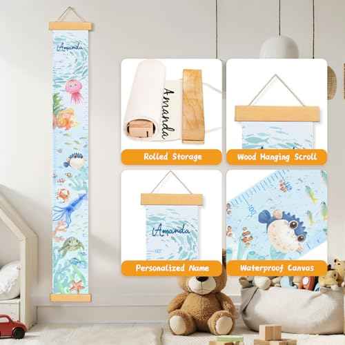 Personalized Name Growth Chart Wall Decor for Kids