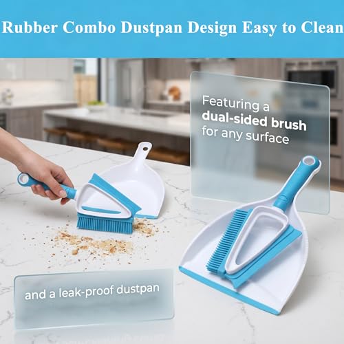 Pet Hair Rubber Brush with Mini Dustpan