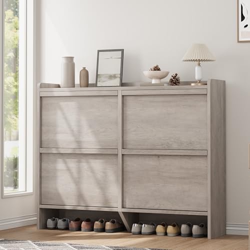 Shoe Cabinet with 4 Flip Drawers