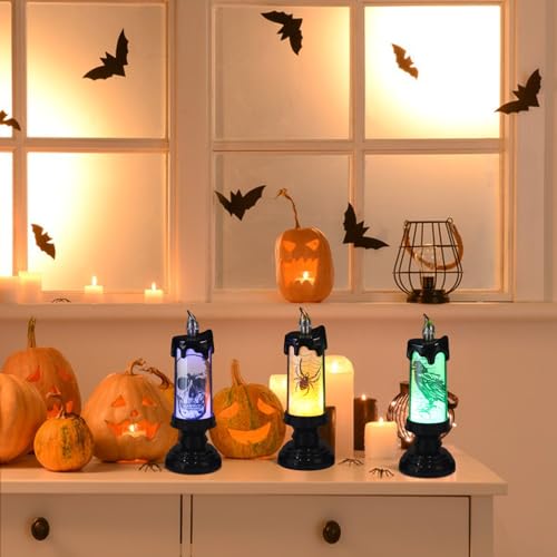 Halloween Flameless Candles Battery Operated with Remote Timer (3 Count)