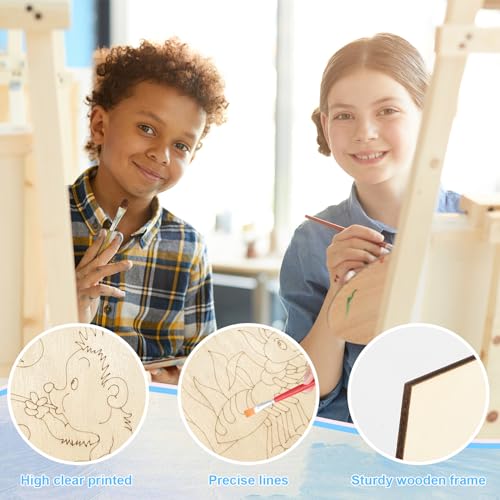 10 Pieces Large Cute Animals Unfinished Wood Crafts to Paint for Adults
