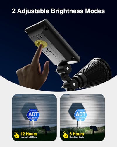 2 Pack Solar Spot Lights Outdoor Warm White LED Waterproof Landscape Lamp (2 Count)