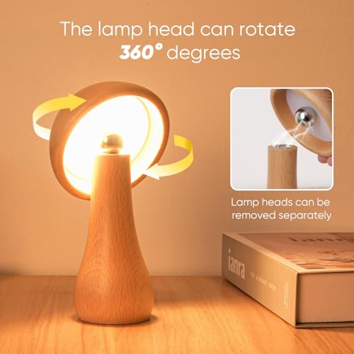 2 Pack Wooden Mushroom Lamp (2 Count)