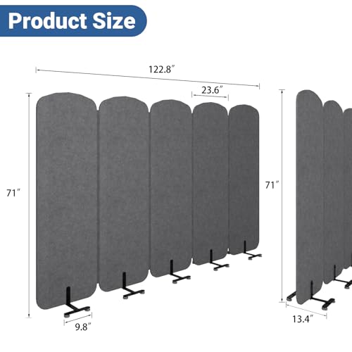 5 Panel Portable Room Divider (5 Count)
