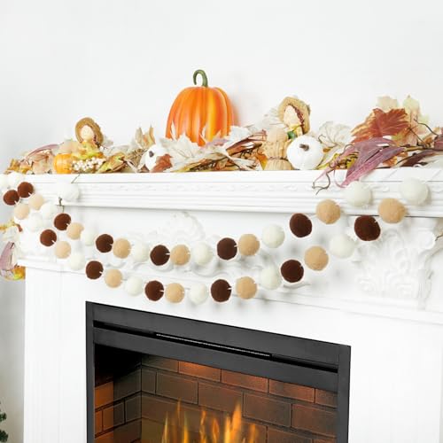 3pk Pom Pom Garland 20FT Colorful Large Felt Ball Garland for Mantle