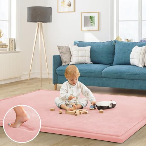 Baby Play Mat for Floor Nursery Rug Muscle Mat Area Rug Playroom Rug 39"x59" Playpen Mat Elastic Foam 1.3" Thick Crawling Mat for Babies