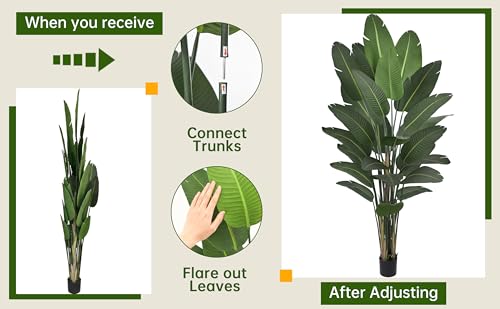 Artificial Bird of Paradise Tree 9FT 25 Thick Matte Texture Leaves