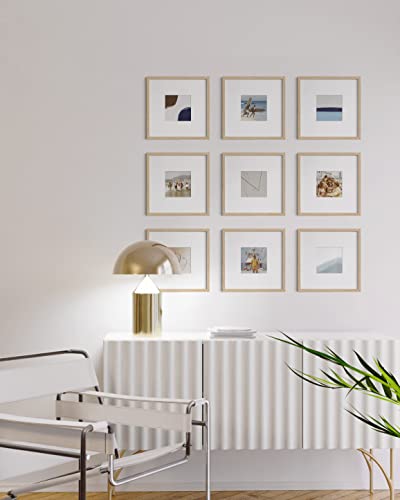 Beige Oak Wood 10x10 Picture Frames (9 Count)