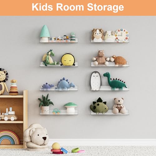 10 Pcs 15" Acrylic Shelves for Wall Display and Storage (10 Count)