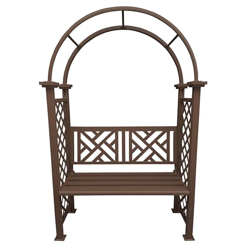 Brown Aluminum Garden Arbor Arch with 2
