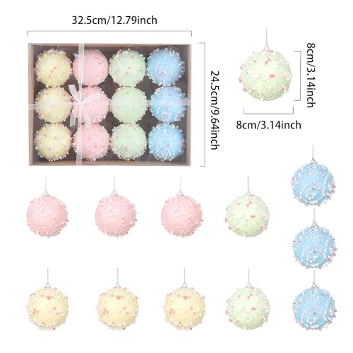 Christmas Tree Ball Ornament Set 12pcs 80mm