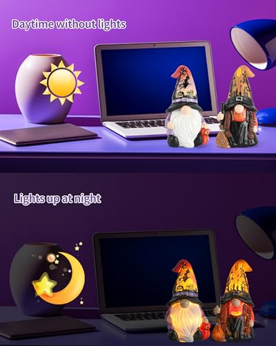 Halloween Gnomes and Witch Figurines (2 Count)
